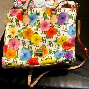 Dooney & Bourke CrossFit/Shoulder bag with orange, pink & yellow flowers